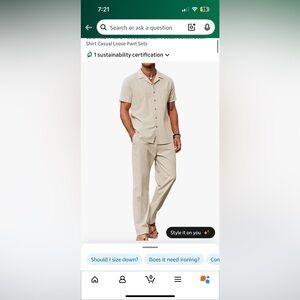 Men's White Linen Set